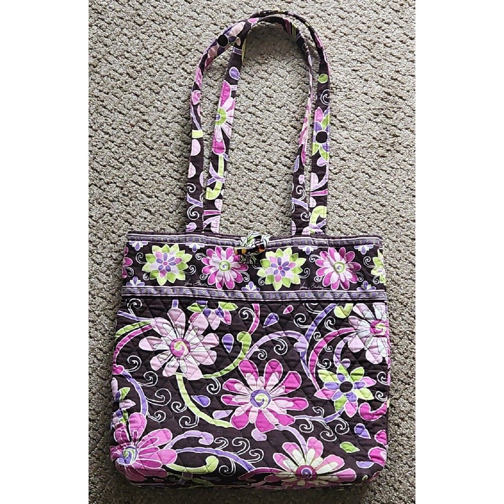 Vera Bradley Handbag Tote In Purple Punch - Retired 2009 EUC